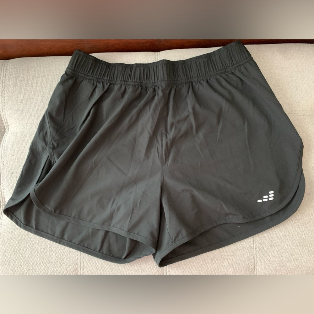 BCG Black Running Shorts with Built-in Teal Compression Shorts